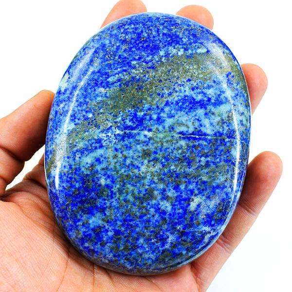 gemsmore:Blue Lapis Lazuli Oval Shape Carved Cabochon