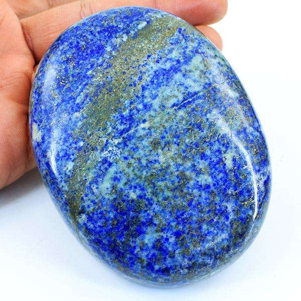 gemsmore:Blue Lapis Lazuli Oval Shape Carved Cabochon