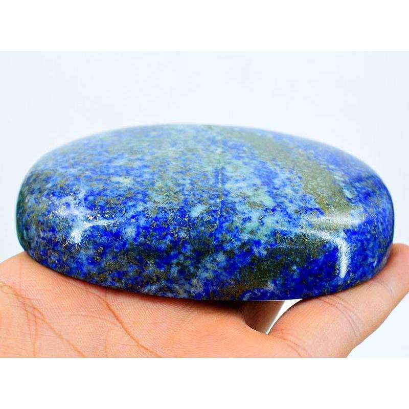 gemsmore:Blue Lapis Lazuli Oval Shape Carved Cabochon