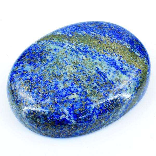 gemsmore:Blue Lapis Lazuli Oval Shape Carved Cabochon