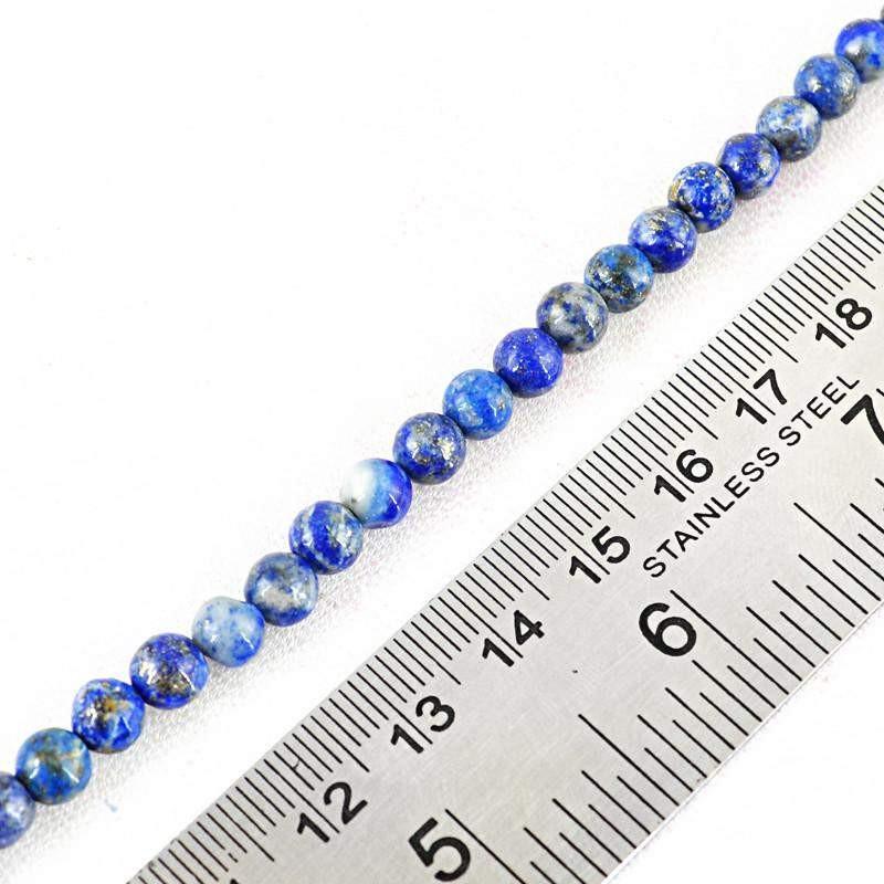 gemsmore:Blue Lapis Lazuli Strand Natural Untreated Round Shape Drilled Beads