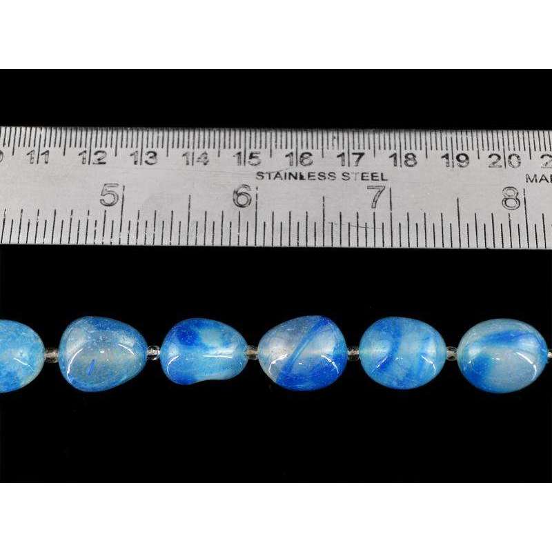 gemsmore:Blue Onyx Beads Strand Natural Untreated