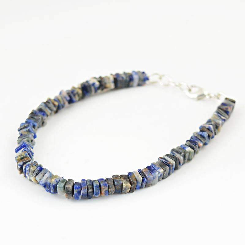 gemsmore:Blue Sodalite Bracelet - Natural Untreated Beads