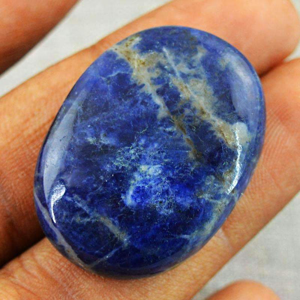 gemsmore:Blue Sodalite Gemstone Natural Oval Shape