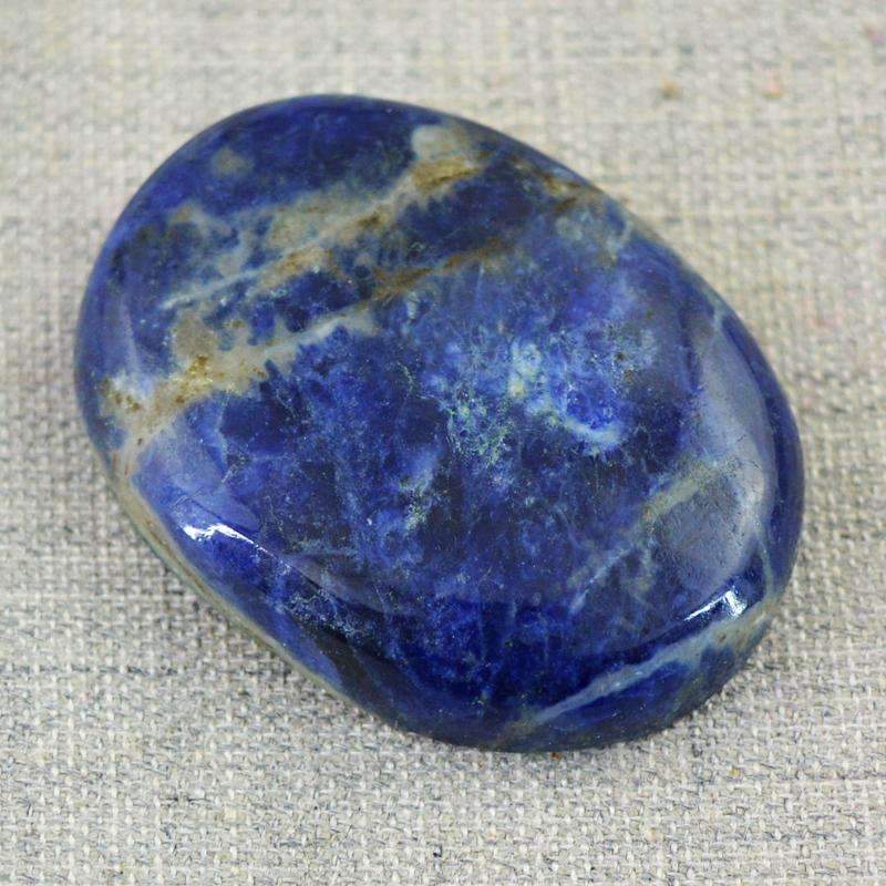 gemsmore:Blue Sodalite Gemstone Natural Oval Shape