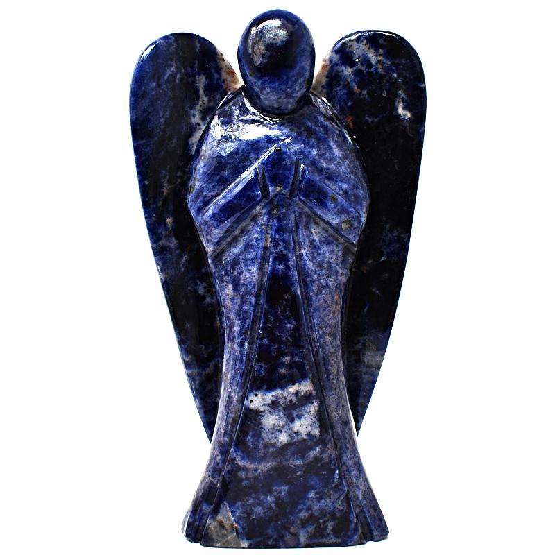 gemsmore:Blue Sodalite Hand Carved Reiki Big Healing Angel