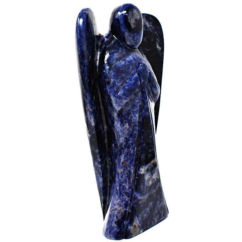 gemsmore:Blue Sodalite Hand Carved Reiki Big Healing Angel