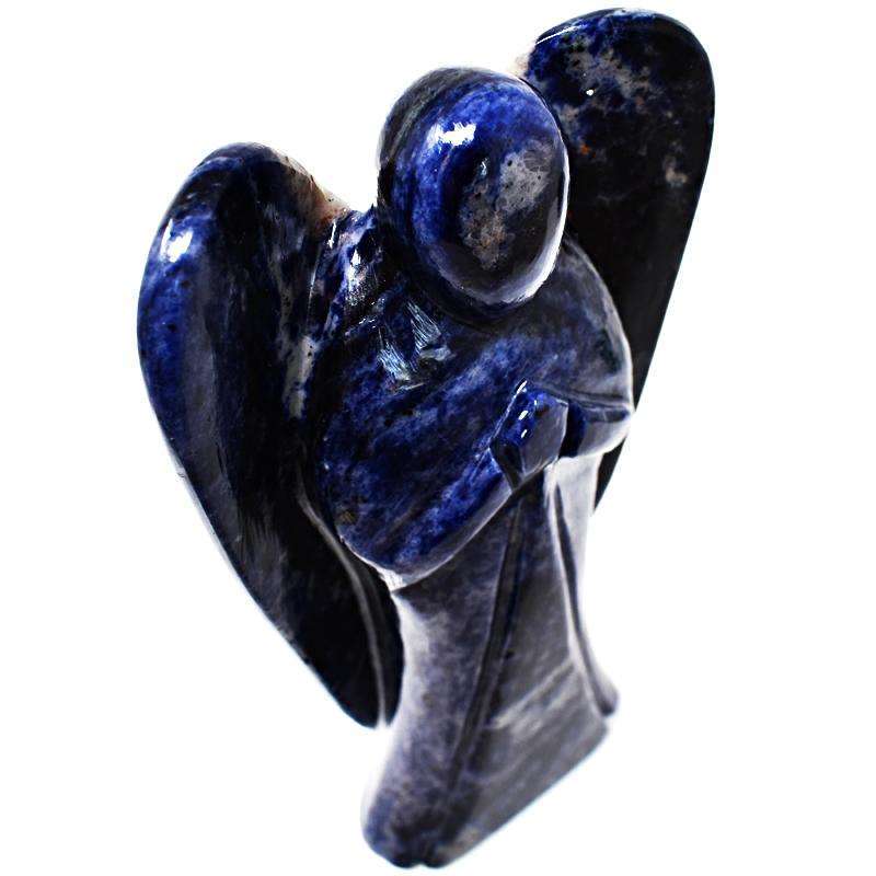 gemsmore:Blue Sodalite Hand Carved Reiki Big Healing Angel