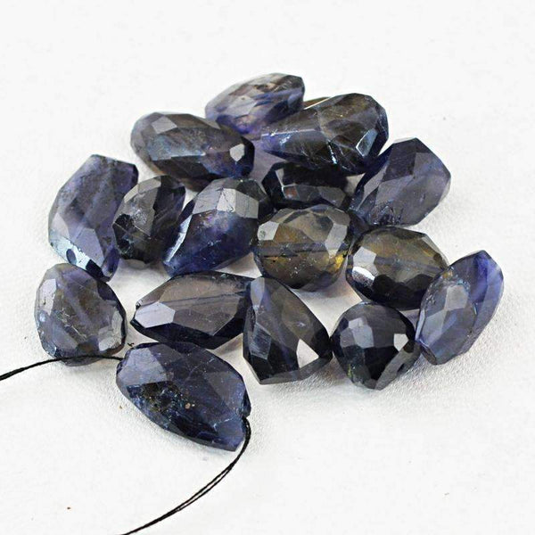 gemsmore:Blue Tanzanite Beads Lot - Natural Faceted Drilled