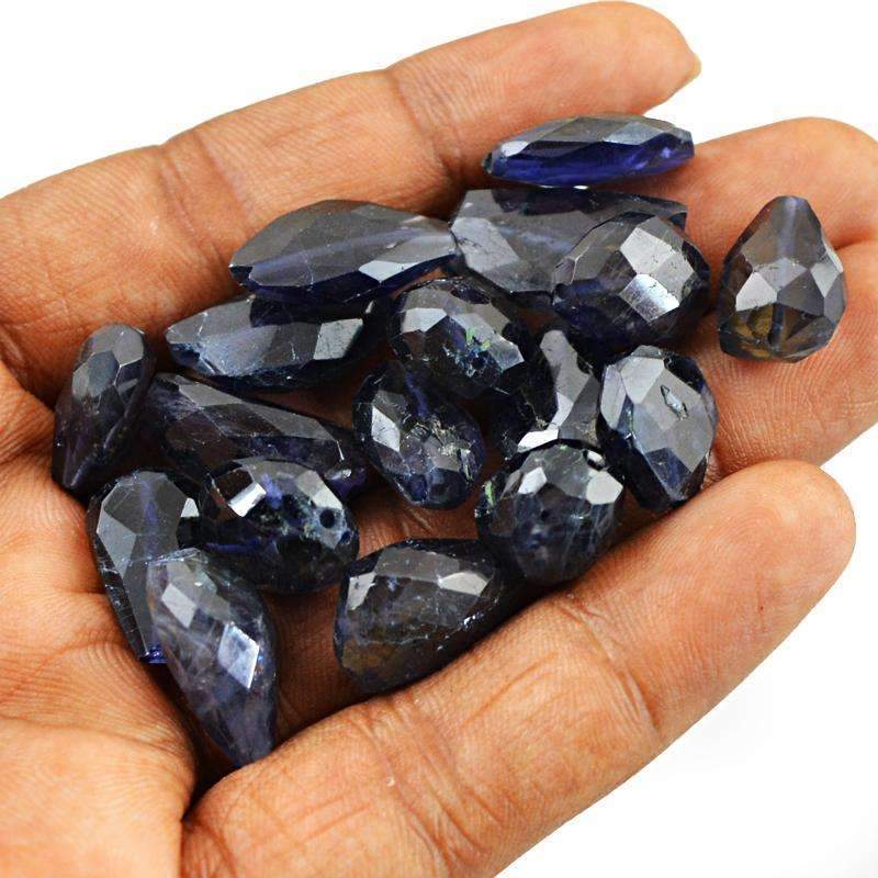 gemsmore:Blue Tanzanite Beads Lot - Natural Faceted Drilled