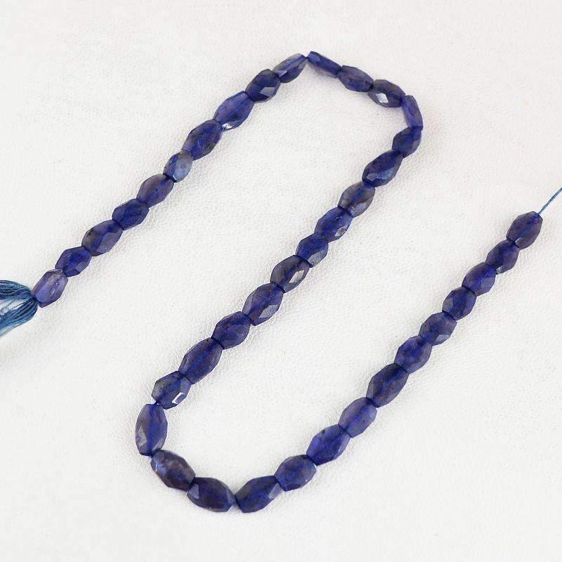 gemsmore:Blue Tanzanite Beads Strand Natural Faceted Drilled