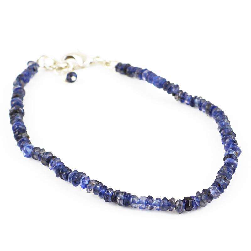 gemsmore:Blue Tanzanite Bracelet Natural Faceted Beads