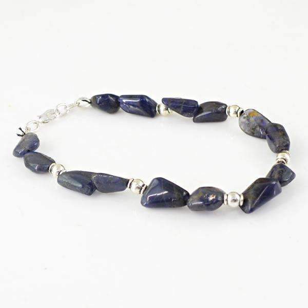 gemsmore:Blue Tanzanite Bracelet Natural Untreated Beads