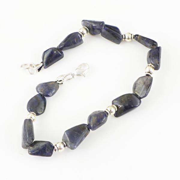 gemsmore:Blue Tanzanite Bracelet Natural Untreated Beads