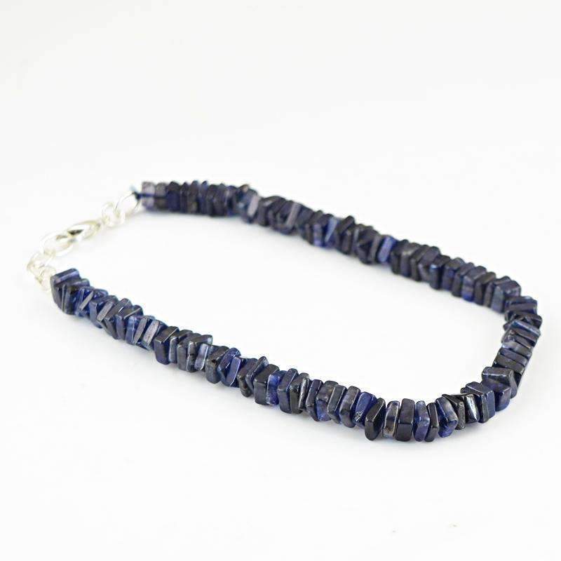 gemsmore:Blue Tanzanite Bracelet Natural Untreated Beads