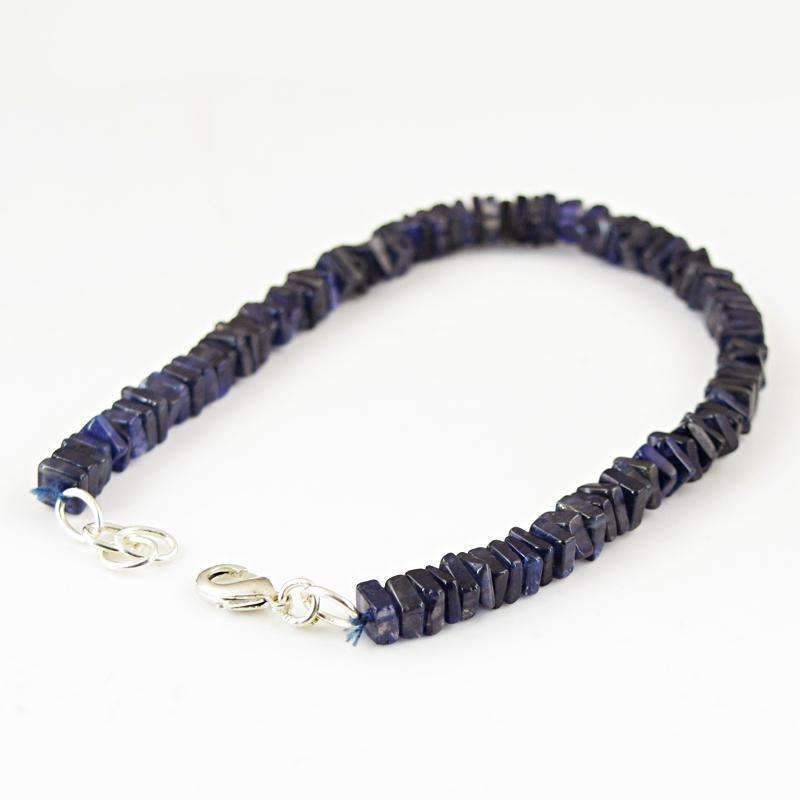 gemsmore:Blue Tanzanite Bracelet Natural Untreated Beads