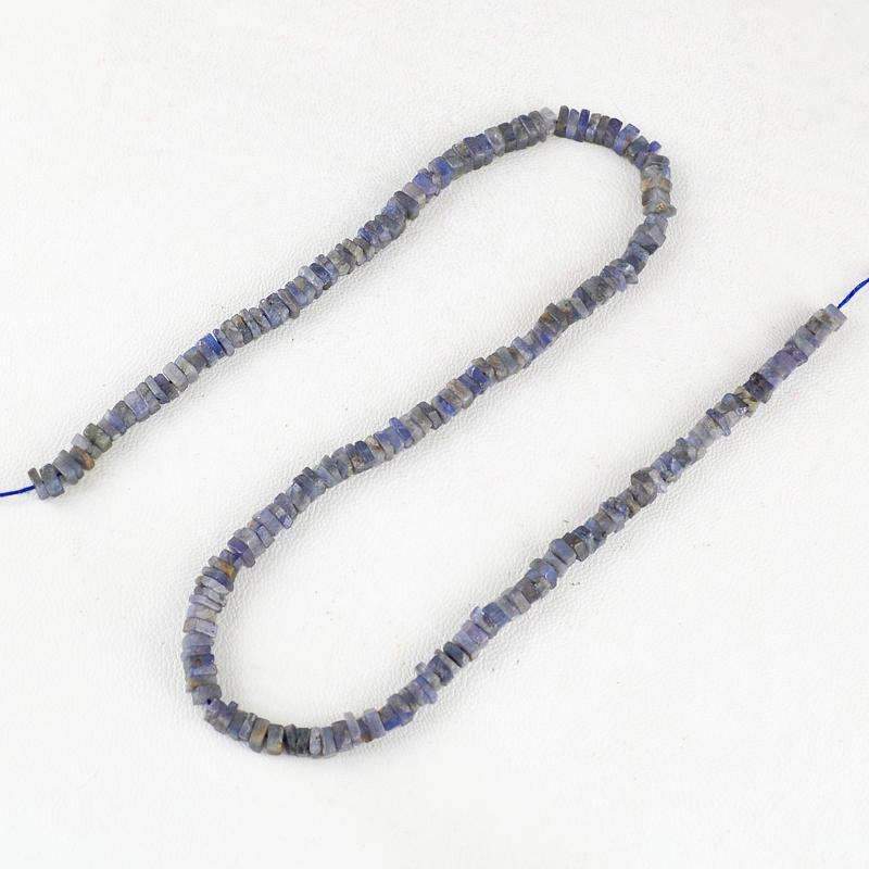 gemsmore:Blue Tanzanite Drilled Beads Strand Natural 148.00 Cts Untreated