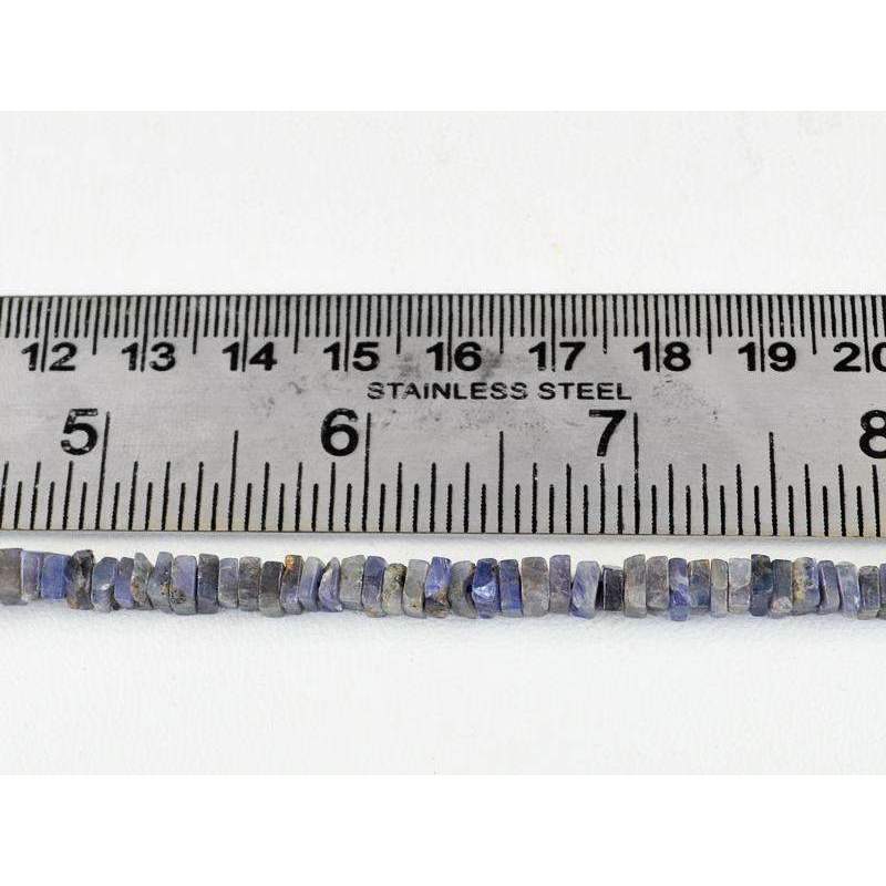 gemsmore:Blue Tanzanite Drilled Beads Strand Natural 148.00 Cts Untreated