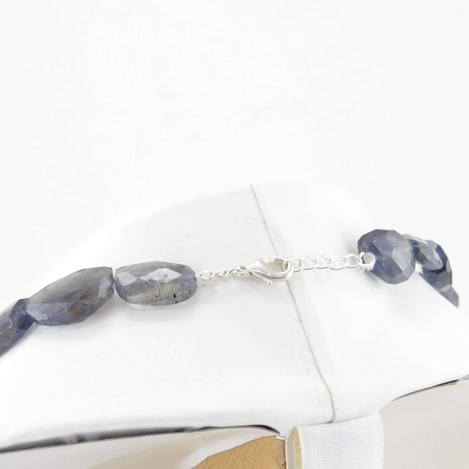 gemsmore:Blue Tanzanite Necklace Natural 20 Inches Long Faceted Beads