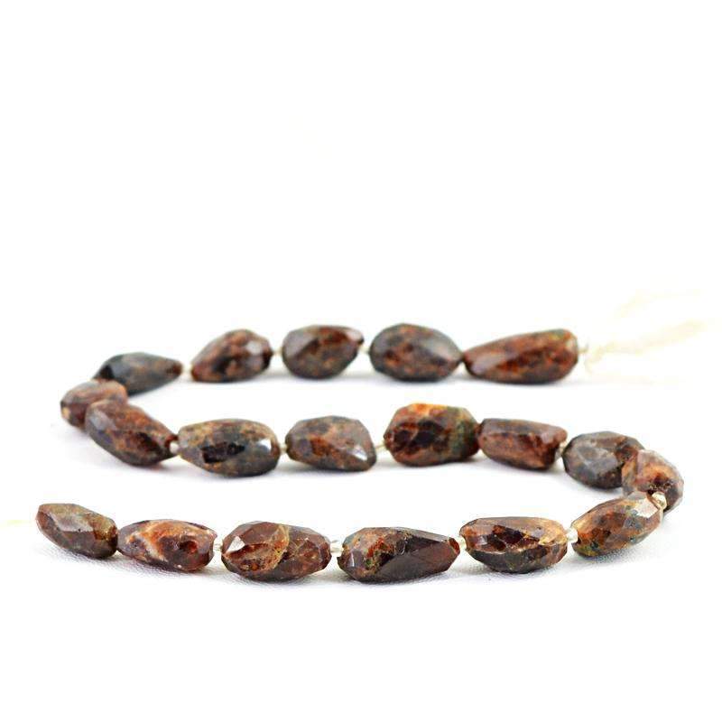 gemsmore:Brown Agate Drilled Beads Strand Natural Faceted