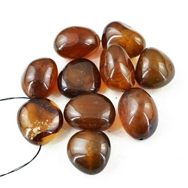 gemsmore:Brown Onyx Beads Lot - Natural Drilled