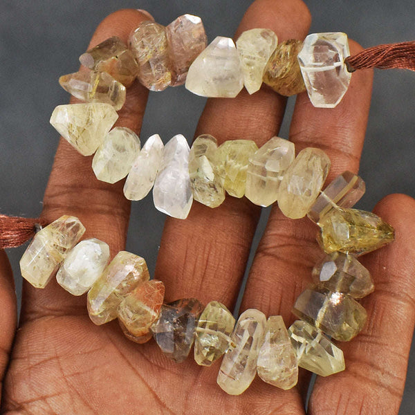 gemsmore:Carats 252 Genuine 07 Inches Rutile Quartz Beads Strand