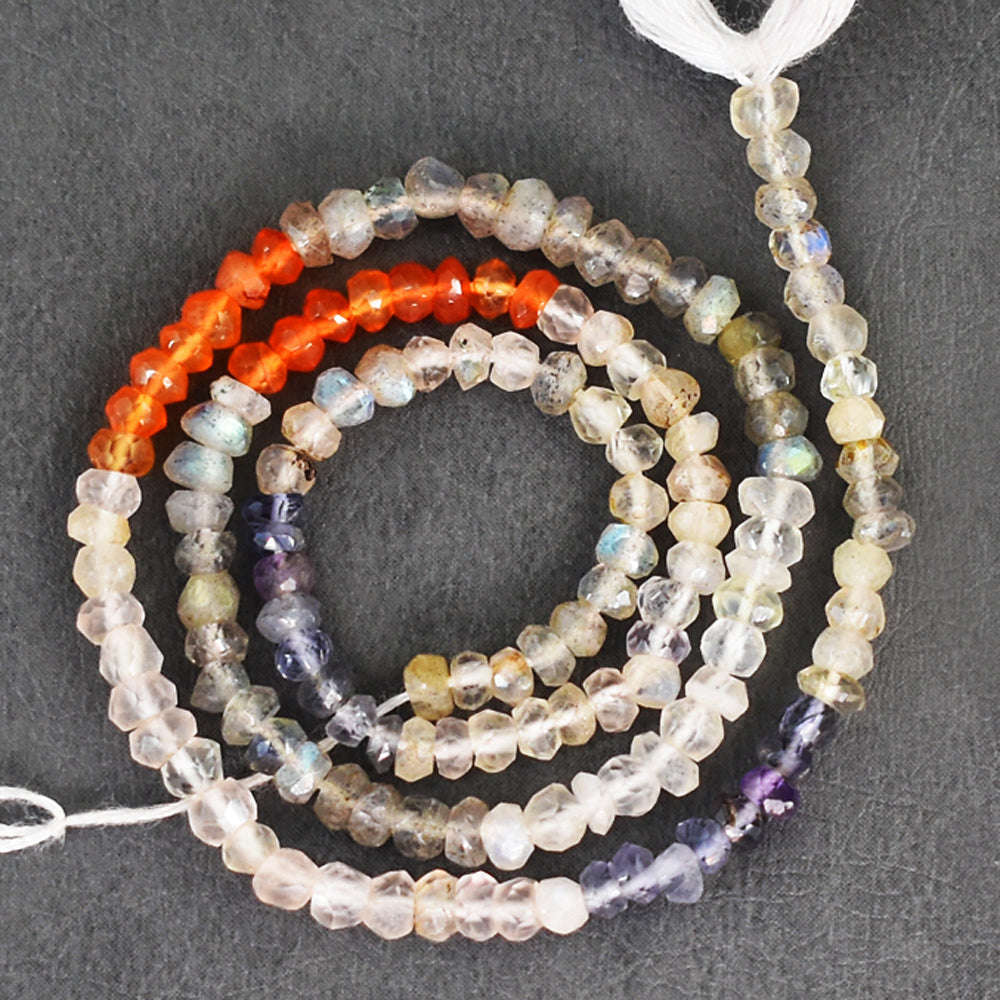 gemsmore:Carats 29 Genuine 17 Inches Mix Gem Faceted Beads Strand