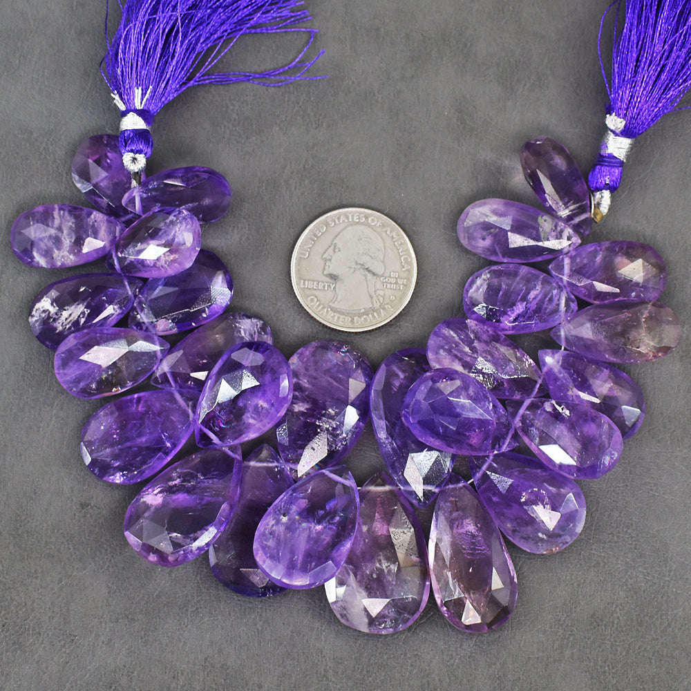 gemsmore:Carats 491 Genuine 07 Inches Amethyst Faceted Beads Strand