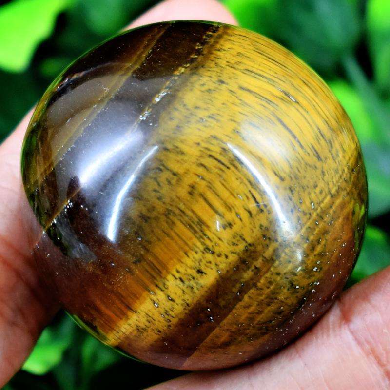 gemsmore:Carved Golden Tiger Eye Reiki Healing Sphere