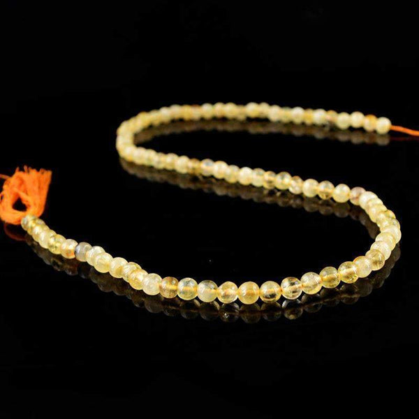 gemsmore:Citrine Drilled Beads Strand - Natural Round Shape