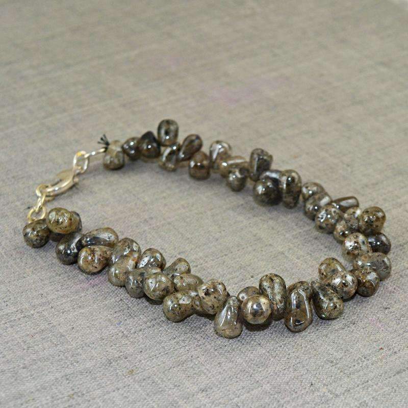 gemsmore:Coated Labradorite Beads Bracelet Natural Untreated