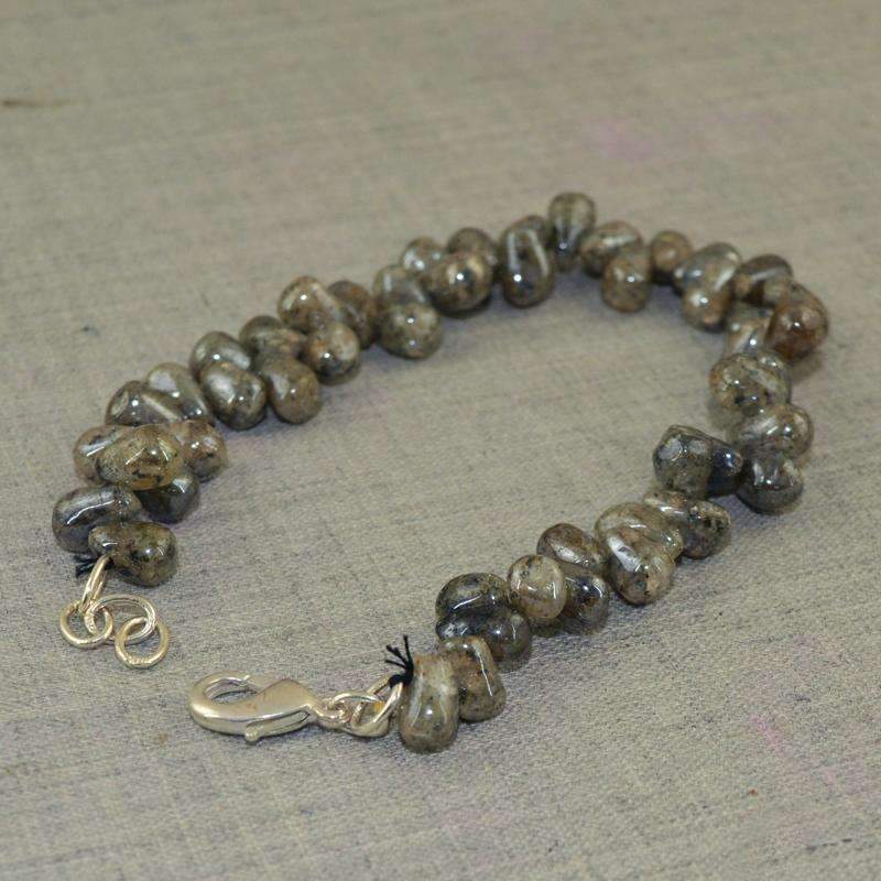 gemsmore:Coated Labradorite Beads Bracelet Natural Untreated