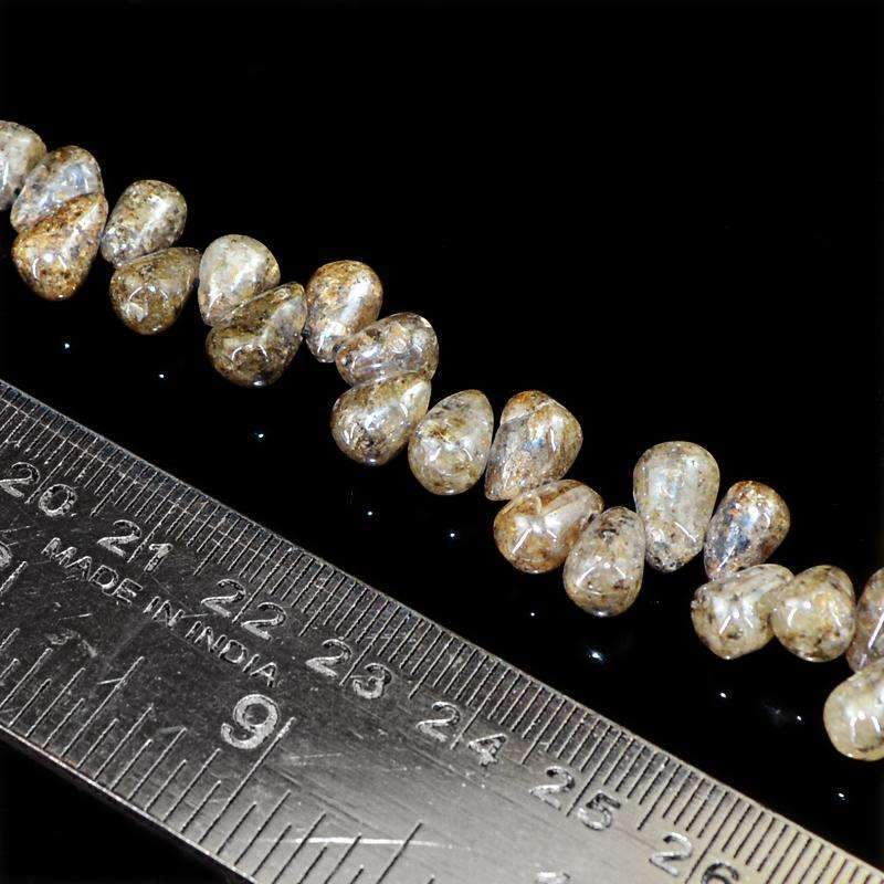 gemsmore:Coated Labradorite Beads Strand - Natural Drilled