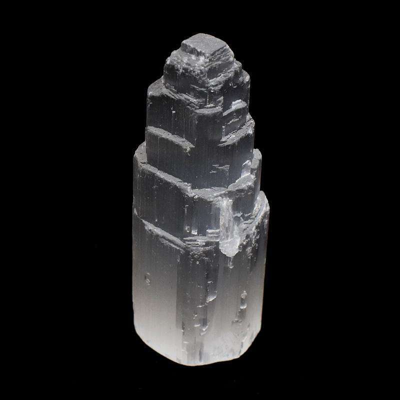 gemsmore:Color Play Selenite Carved Healing Crystal Tower