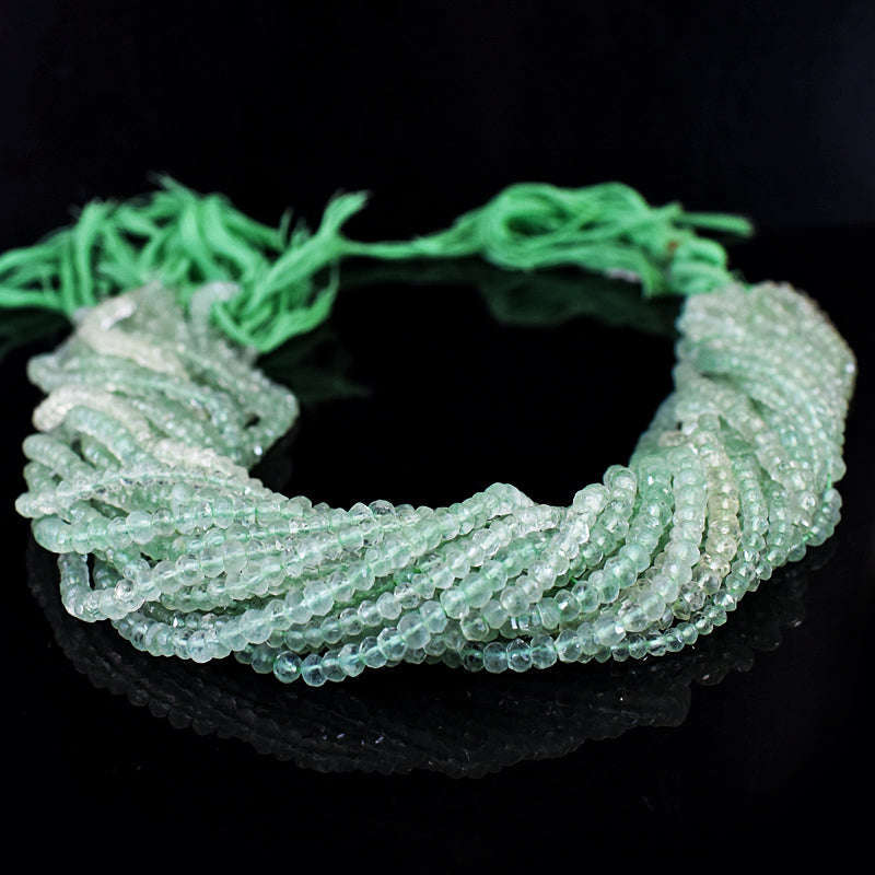 gemsmore:Copy of 1 pc 3-4mm Faceted Prasiolite Drilled Beads Strand 13 inches