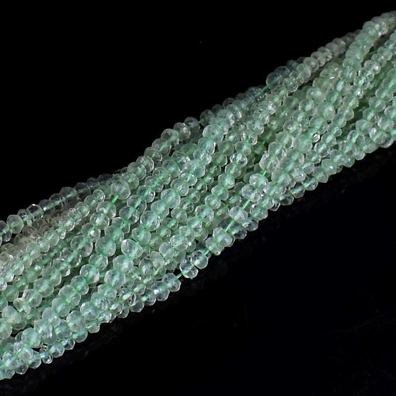 gemsmore:Copy of 1 pc 3-4mm Faceted Prasiolite Drilled Beads Strand 13 inches