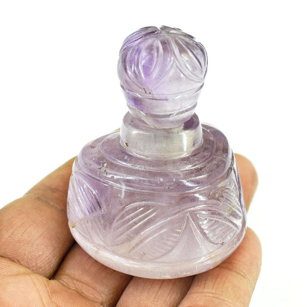 gemsmore:Craftsmen Ametrine Hand Carved Genuine Crystal Gemstone Carving Perfume Bottle