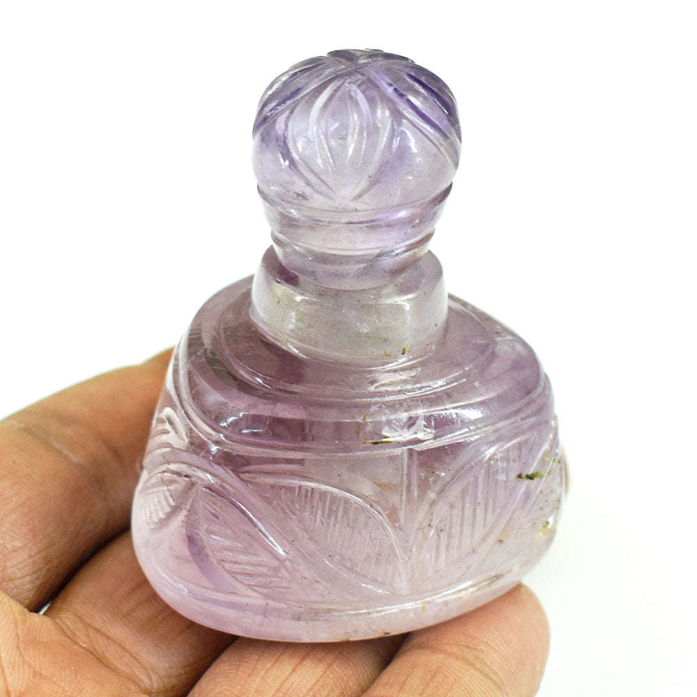 gemsmore:Craftsmen Ametrine Hand Carved Genuine Crystal Gemstone Carving Perfume Bottle