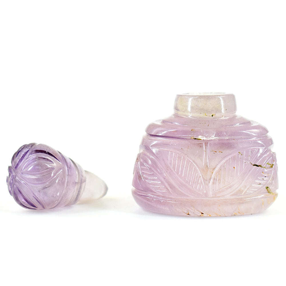 gemsmore:Craftsmen Ametrine Hand Carved Genuine Crystal Gemstone Carving Perfume Bottle