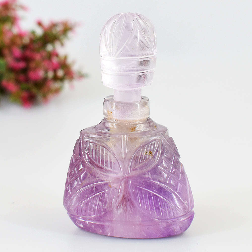 gemsmore:Craftsmen Ametrine Hand Carved Genuine Crystal Gemstone Carving Perfume Bottle