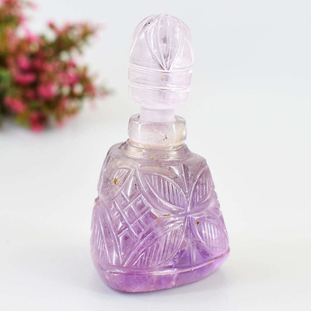 gemsmore:Craftsmen Ametrine Hand Carved Genuine Crystal Gemstone Carving Perfume Bottle