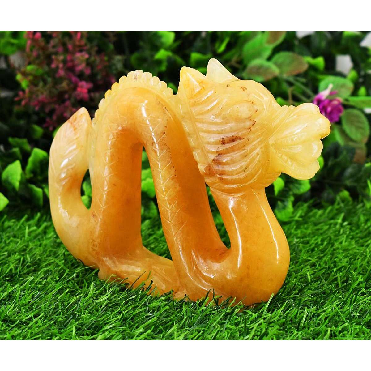 gemsmore:Craftsmen Aventurine Hand Carved Genuine Crystal Gemstone Carving Dragon