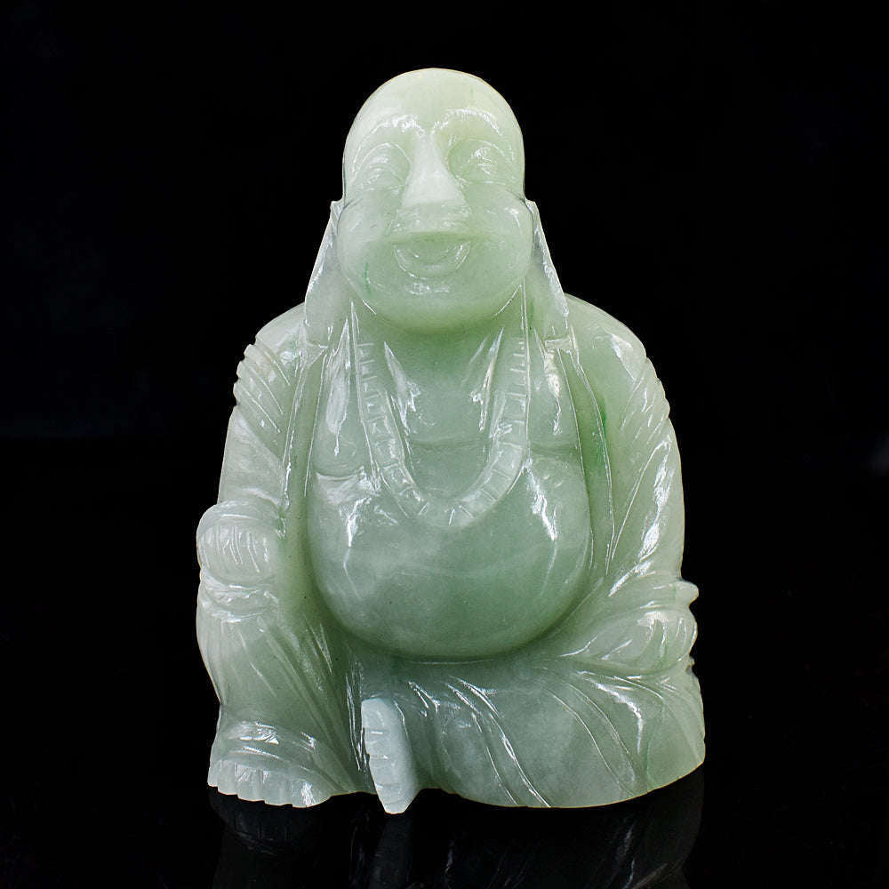 gemsmore:Craftsmen Aventurine Hand Carved Genuine Crystal Gemstone Carving Laughing Buddha