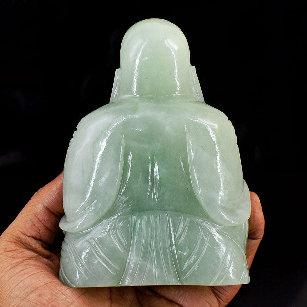 gemsmore:Craftsmen Aventurine Hand Carved Genuine Crystal Gemstone Carving Laughing Buddha