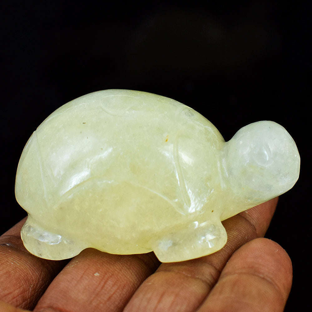 gemsmore:Craftsmen Aventurine  Hand Carved Genuine Crystal Gemstone Carving Turtle