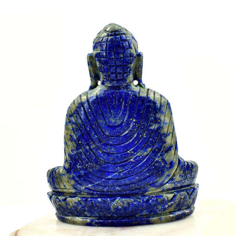 gemsmore:Craftsmen Carved Blue Lapis Lazuli Buddha Idol