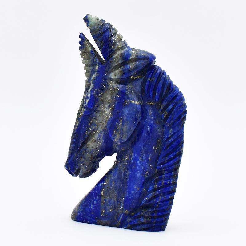 gemsmore:Craftsmen Carved Blue Lapis Lazuli Horse Head