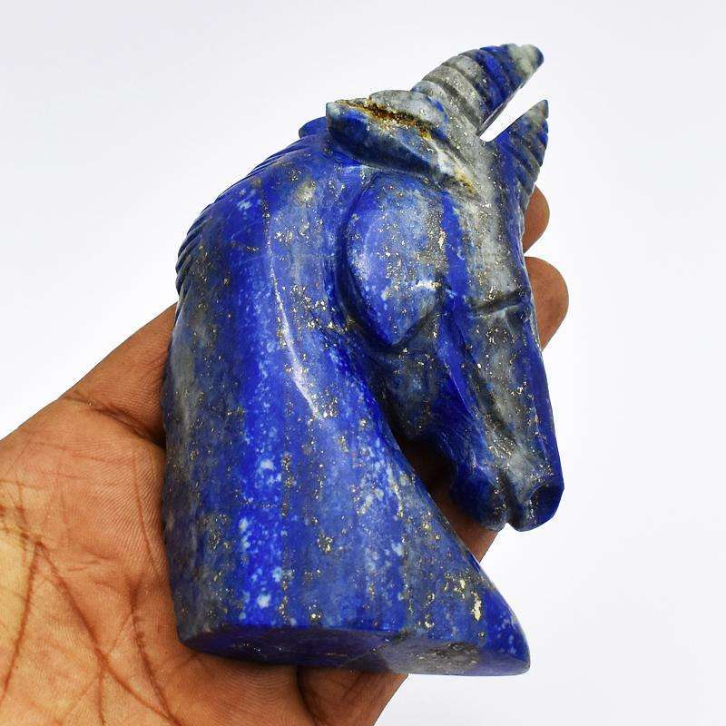 gemsmore:Craftsmen Carved Blue Lapis Lazuli Horse Head