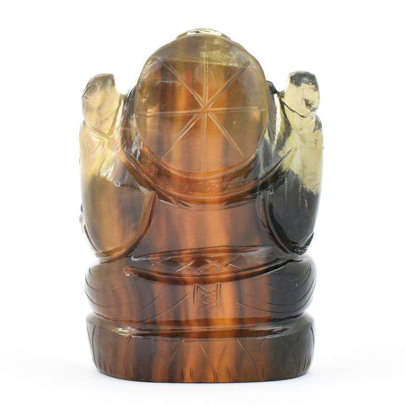 gemsmore:Craftsmen Carved Multicolor Fluorite Lord Ganesha Idol
