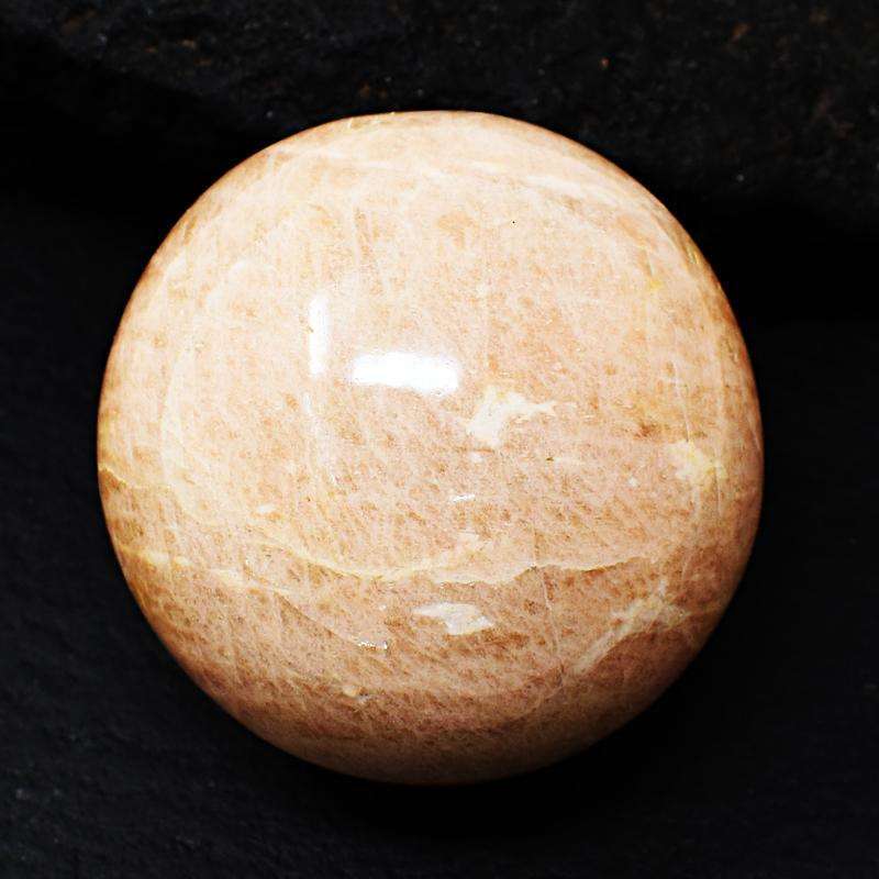 gemsmore:Craftsmen Carved Peach Moonstone Healing Ball